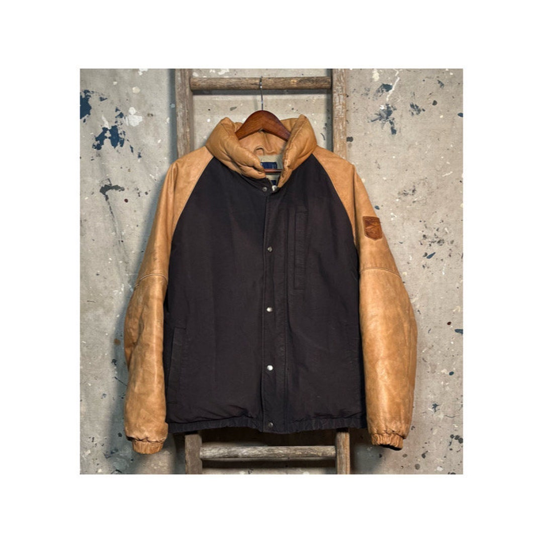 Vintage 90s Polo Ralph Lauren Brown Leather Jacket Men