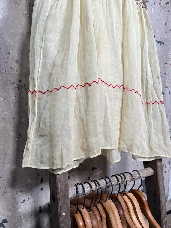 1930s / 40s Hungarian Hand Embroidered Dress Sheer - image 3