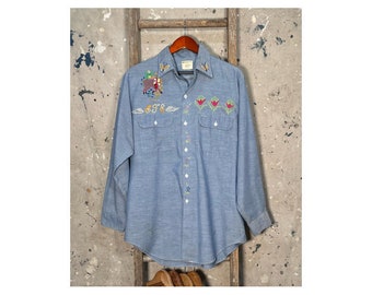 Embroidered '60s Big Mac Chambray Buttondown