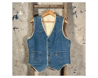 Levi's Orange Tab '70s Denim Vest Sherpa Lined