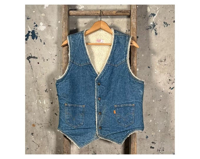 Levi's Orange Tab '70s Denim Vest Sherpa Lined