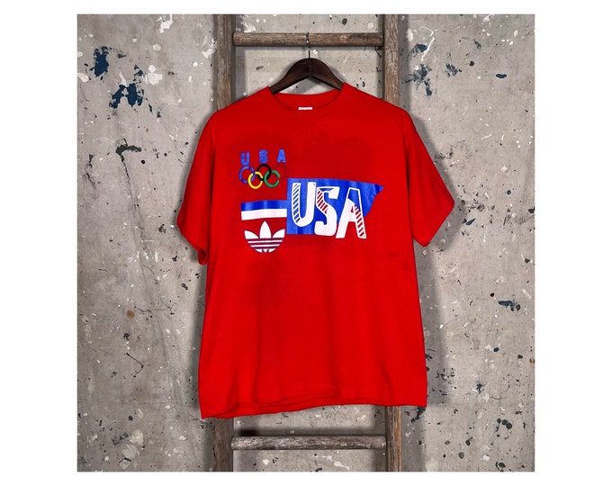 1980s Adidas Olympics USA T-Shirt