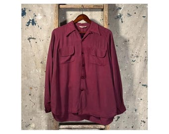 1940s Rayon Loop Collar Shirt