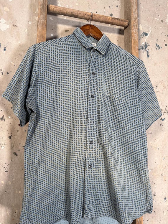 Faded 1960s Patterned Button Down Shirt - image 5