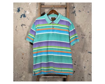 1990s Eddie Bauer Stripe Polo Summer