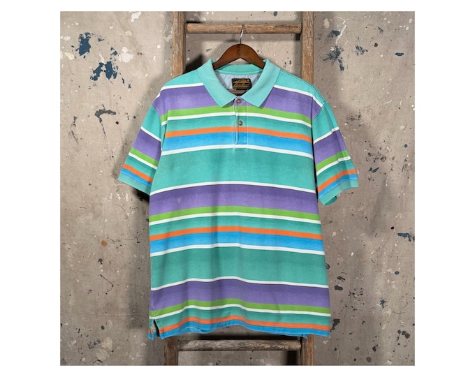 1990s Eddie Bauer Stripe Polo Summer