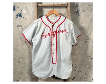 Cougars 1950s Baseball Jersey Chainstitch
