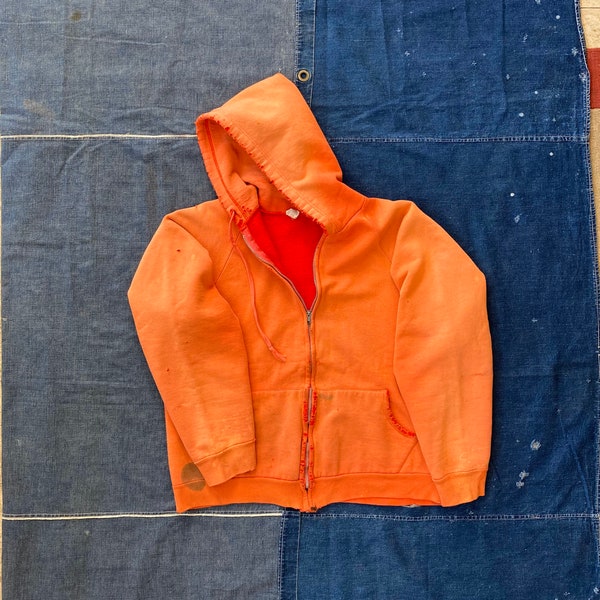 Orange Hoodie Sun Faded Sweatshirt