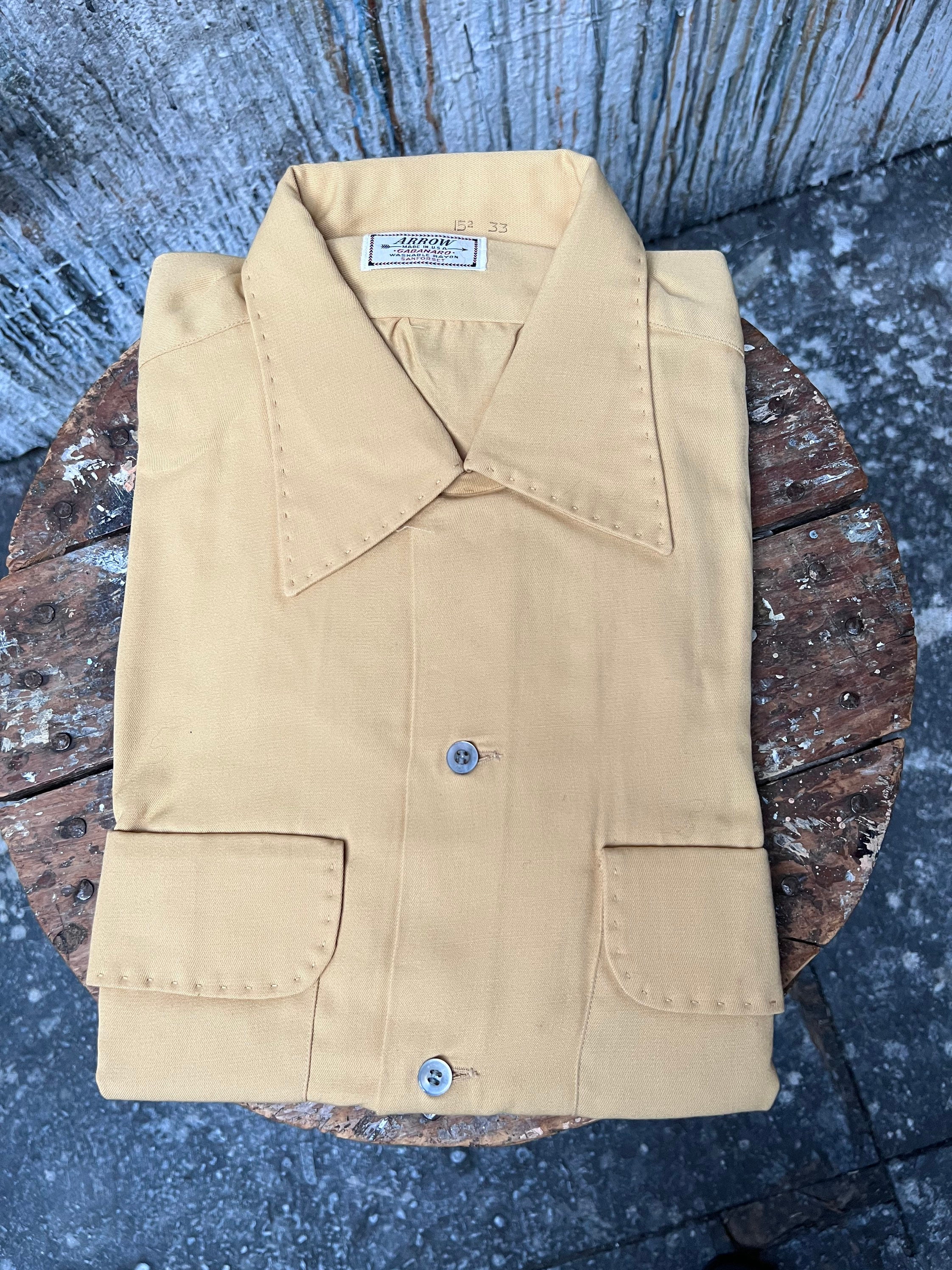 NOS 1940s Rayon Arrow Gabanaro Loop Collar Shirt - Etsy 