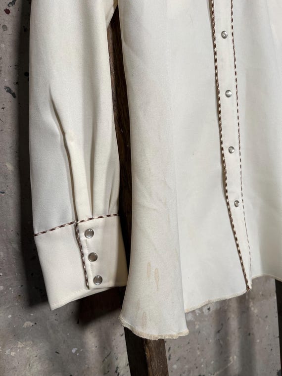 Two Tone 1970s H Bar C Button Down Shirt - image 9