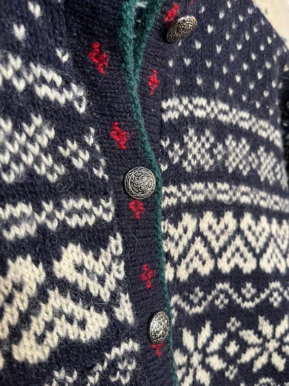 LL Bean '80s Pattern Cardigan Sweater - image 3