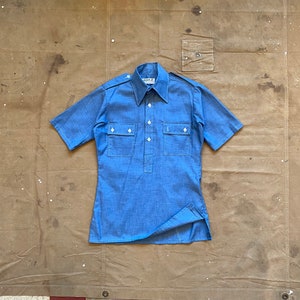 1970s Chambray Shirt Denim Pullover NOS