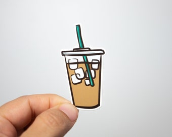 Iced Coffee sticker | waterproof vinyl decal for water bottles and computers