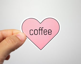 I love coffee heart sticker | waterproof vinyl decal for water bottles and computers