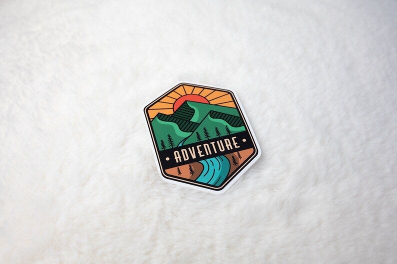 Adventure Sticker | Waterproof Vinyl Decal for Water Bottles and ...