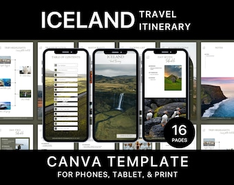 Island Reiseplan | Personalisierbarer Canva Planer (Digital)