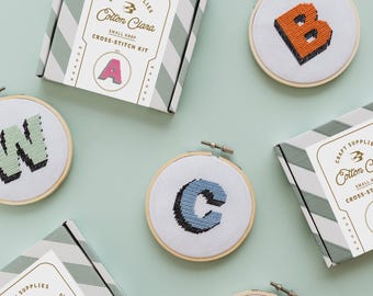 Drop Shadow Alphabet Cross Stitch Kit