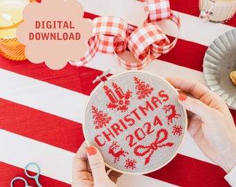 Christmas Year 2025 Cross Stitch Kit PDF Pattern