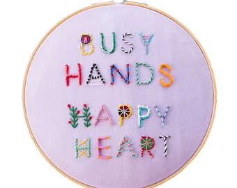 Busy Hands Happy Heart Embroidery Hoop Kit