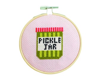 Pickle Jar Cross Stitch Kit