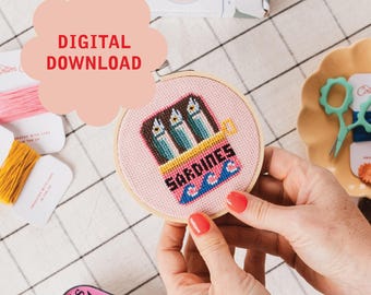 Sardines Cross Stitch PDF Pattern