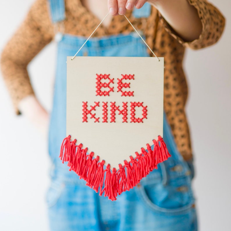 Be Kind Beginners Embroidery Cross Stitch Kit