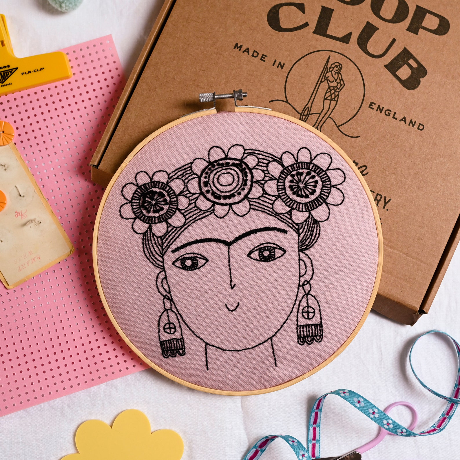 Jane Foster x Cotton Clara Frida Kahlo Embroidery Kit Etsy