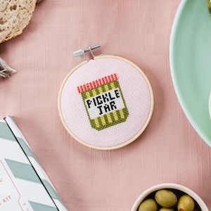 Pickle Jar Cross Stitch Kit