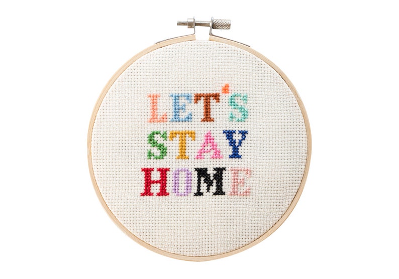 Let's Stay Home Cross Stitch Kit image 1