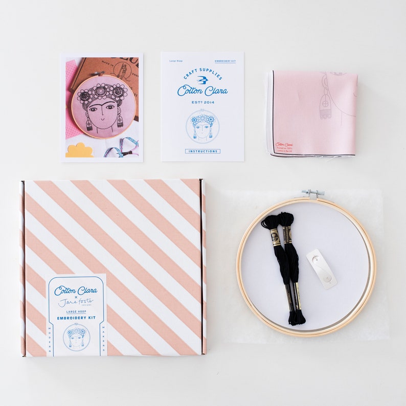 Jane Foster x Cotton Clara Frida Kahlo Embroidery Kit Etsy