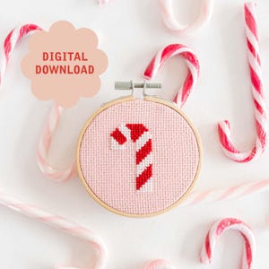 Candy Cane PDF Cross Stitch Pattern