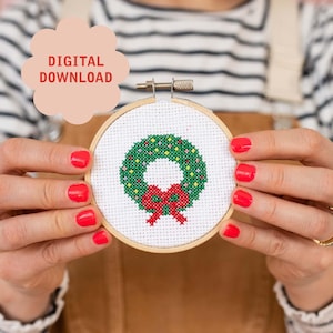 Christmas Wreath Cross Stitch PDF Pattern