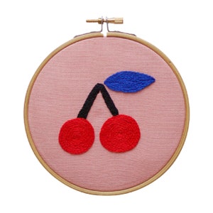 Cherry Embroidery Hoop Kit image 1