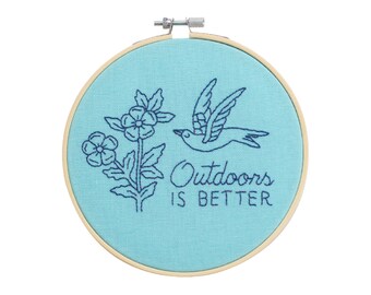 Outdoors Is Better Embroidery Hoop Kit