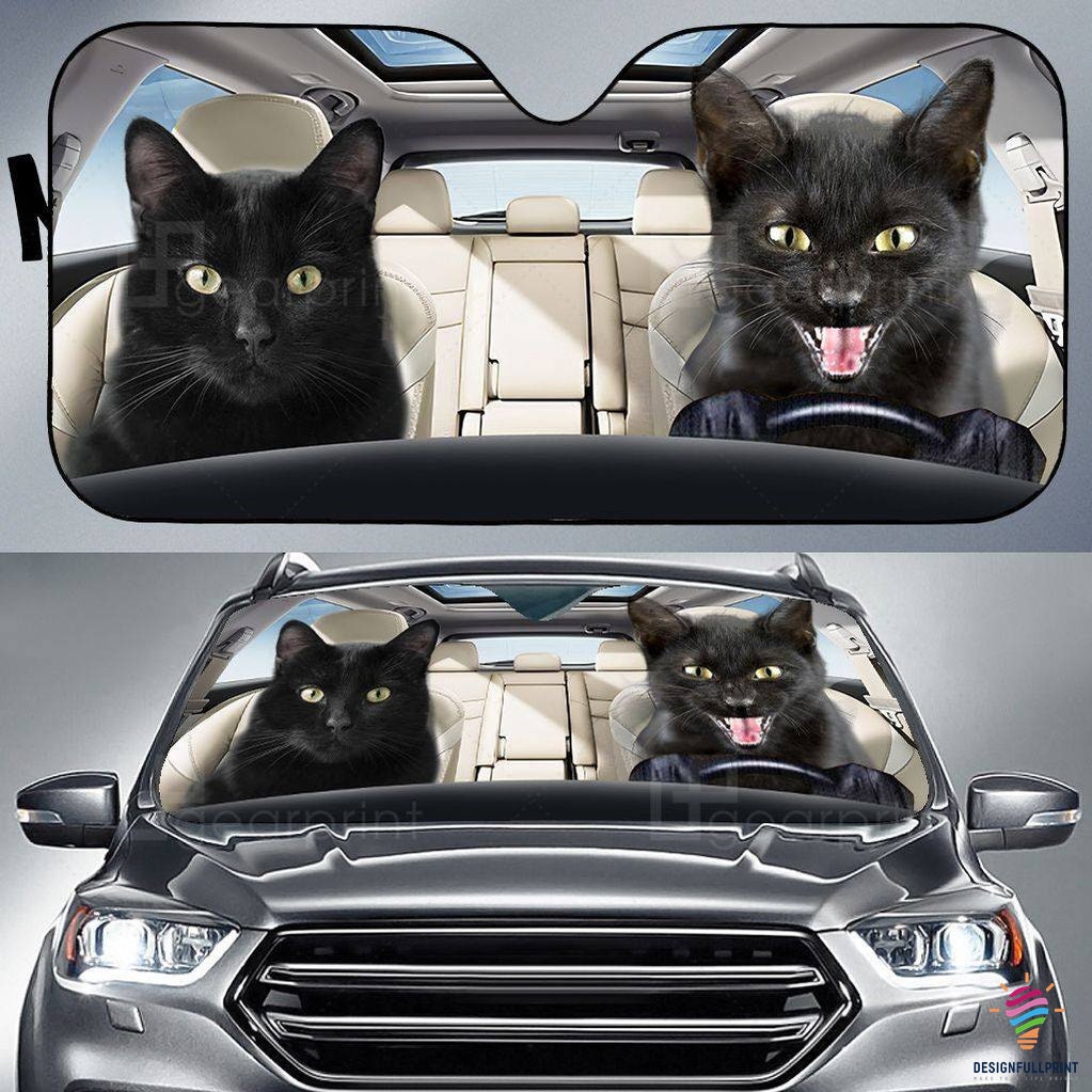 Discover Funny Black Cat Couple Sun Shade Car Window Shades Sun Shades CM Cat Lover Gift