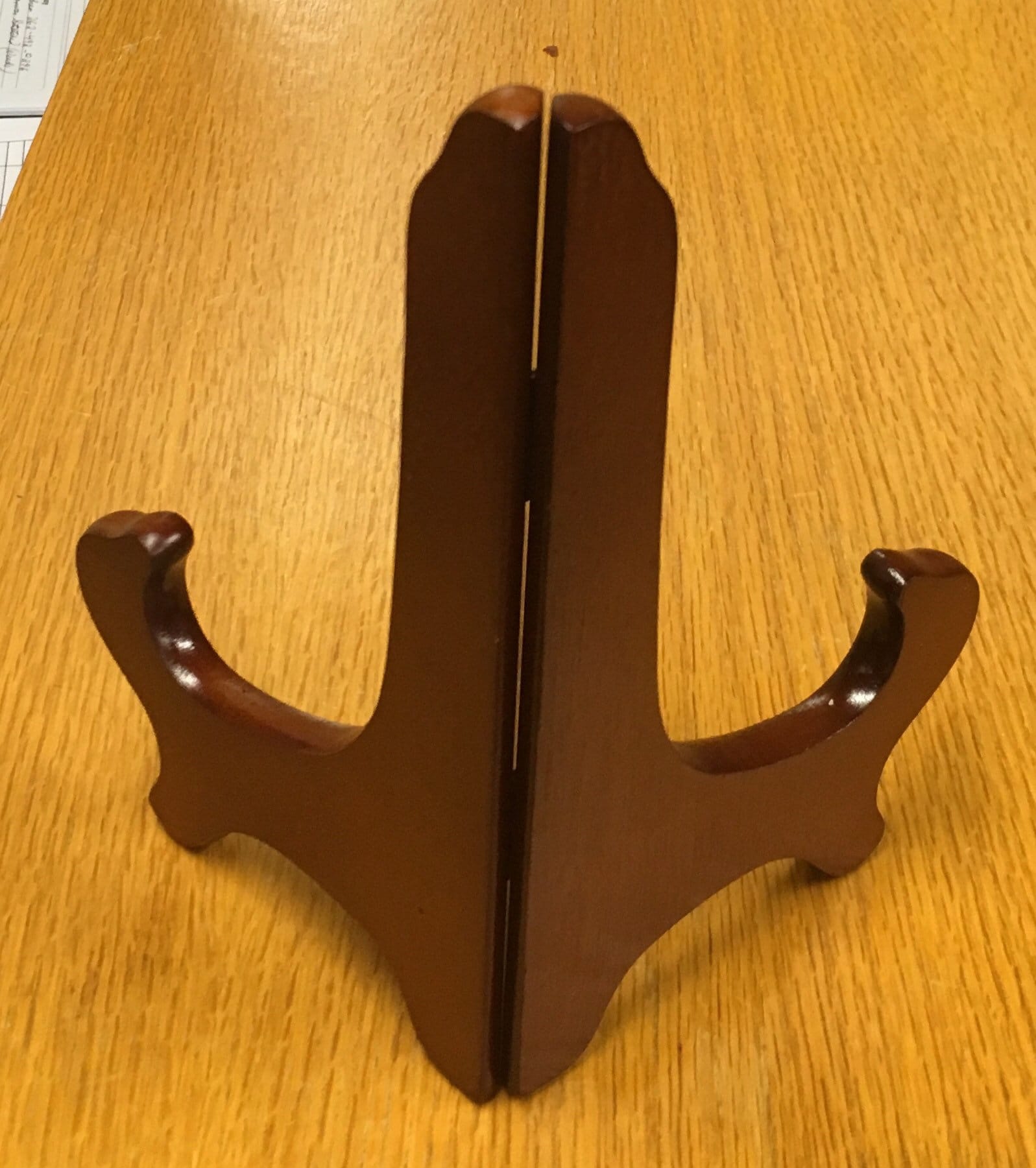 Wood plate stand easel 7 inches high in walnut wood color Etsy