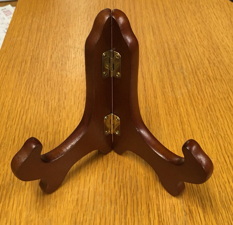 Walnut Plate Stand or Wood Easel 5 Inch High Size Tabletop Etsy