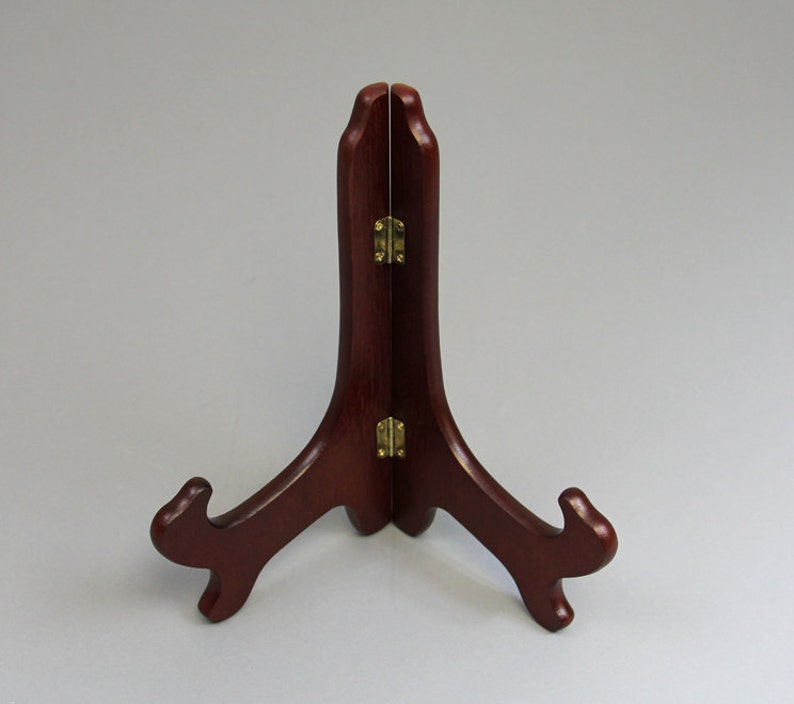 Wood 9 inch plate stand rosewood color for table top picture Etsy