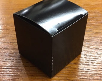 Black gift box small 2 x 2x 2 inches package of 6  gloss black finish