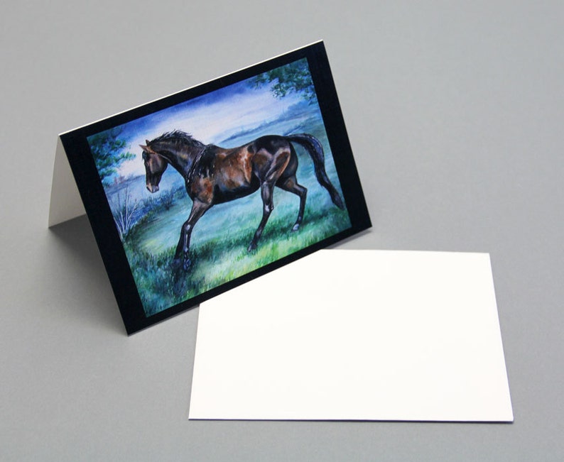 Blank Note Cards Horse Galloping Card From the Watercolor Etsy