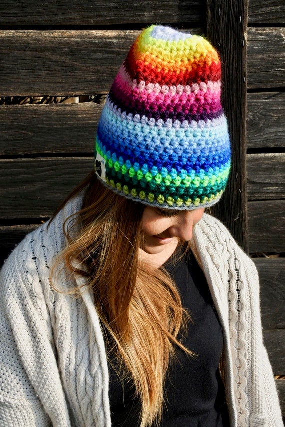 Rainbow wooly hat Clearance