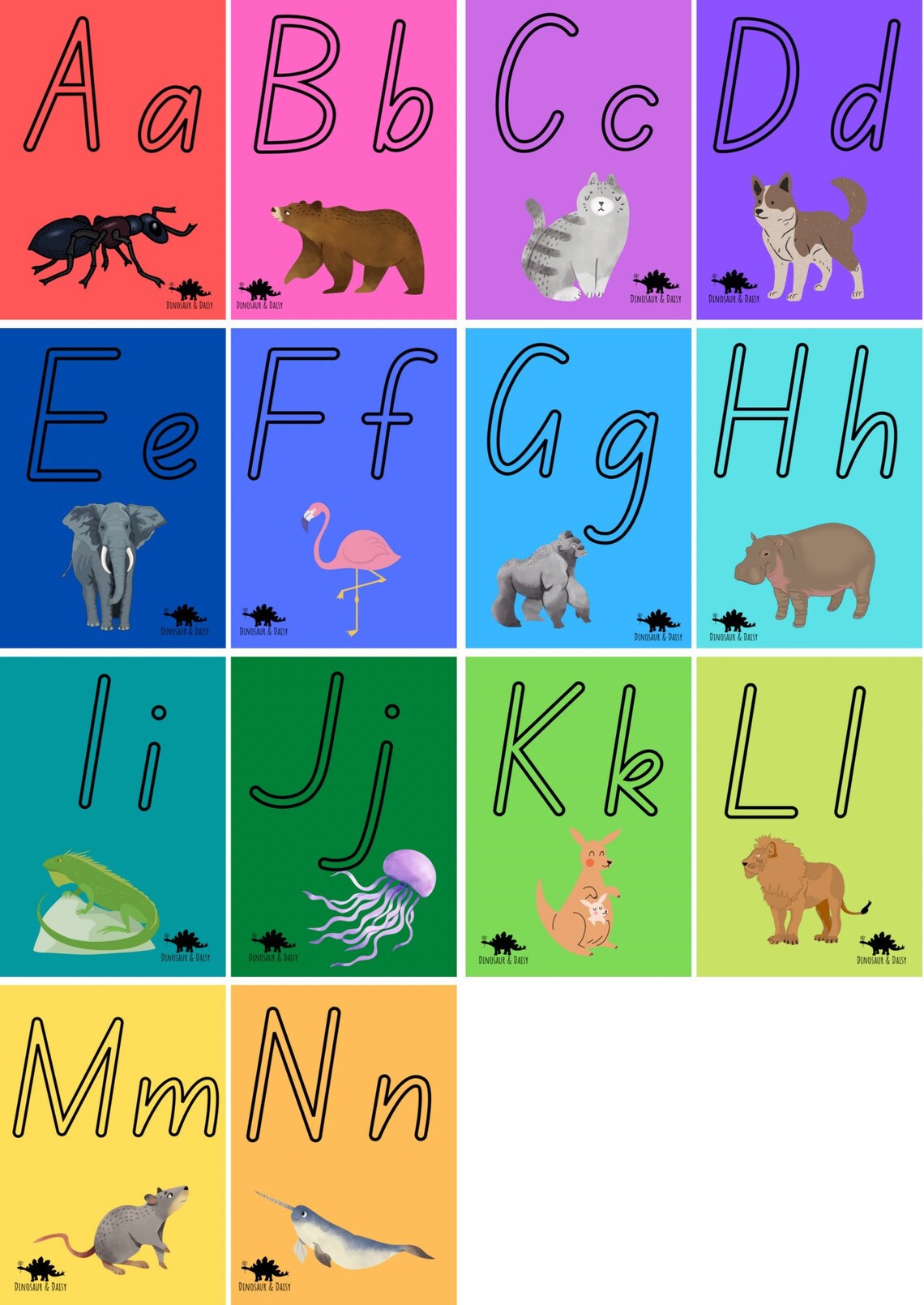 Alphabet Numbers 120 2D shapes 3D objects printable flash Etsy