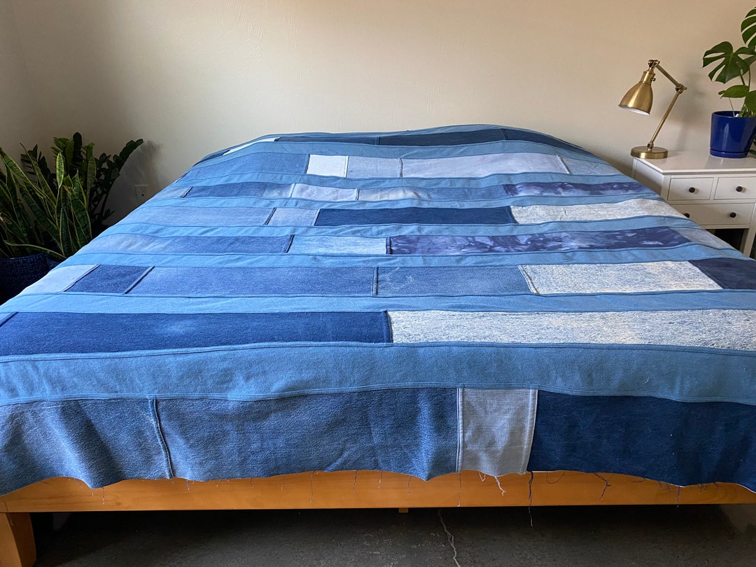 King Denim Coverlet Weighted Western Quilt Blanket Etsy