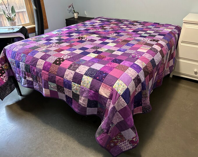 Purple King Size Quilt Handmade Hand Made OAK Etsy