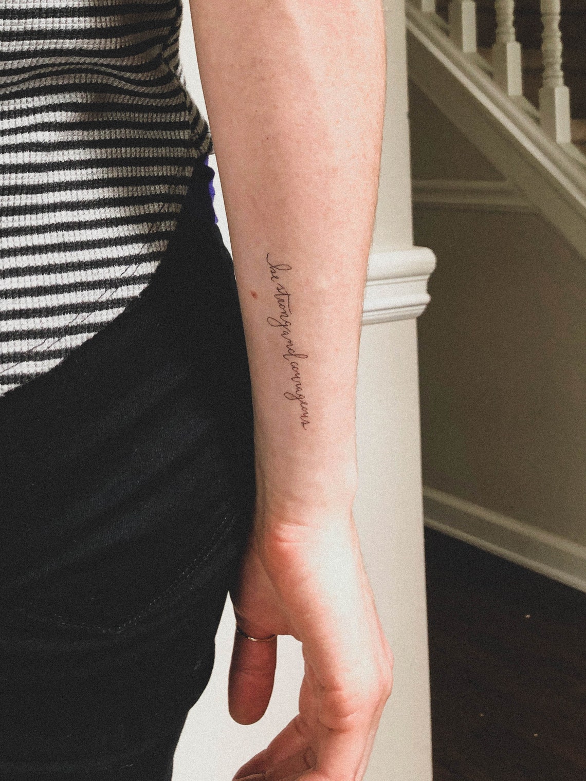 Joshua 19 Temporary Tattoo Be Strong and Courageous Brave Etsy