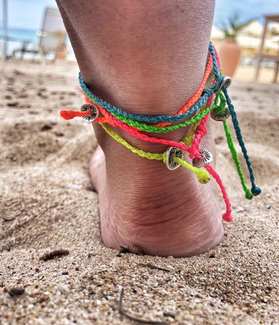 Waterproof Beach Bracelet for Surfer Girl Purple and Blue Summer