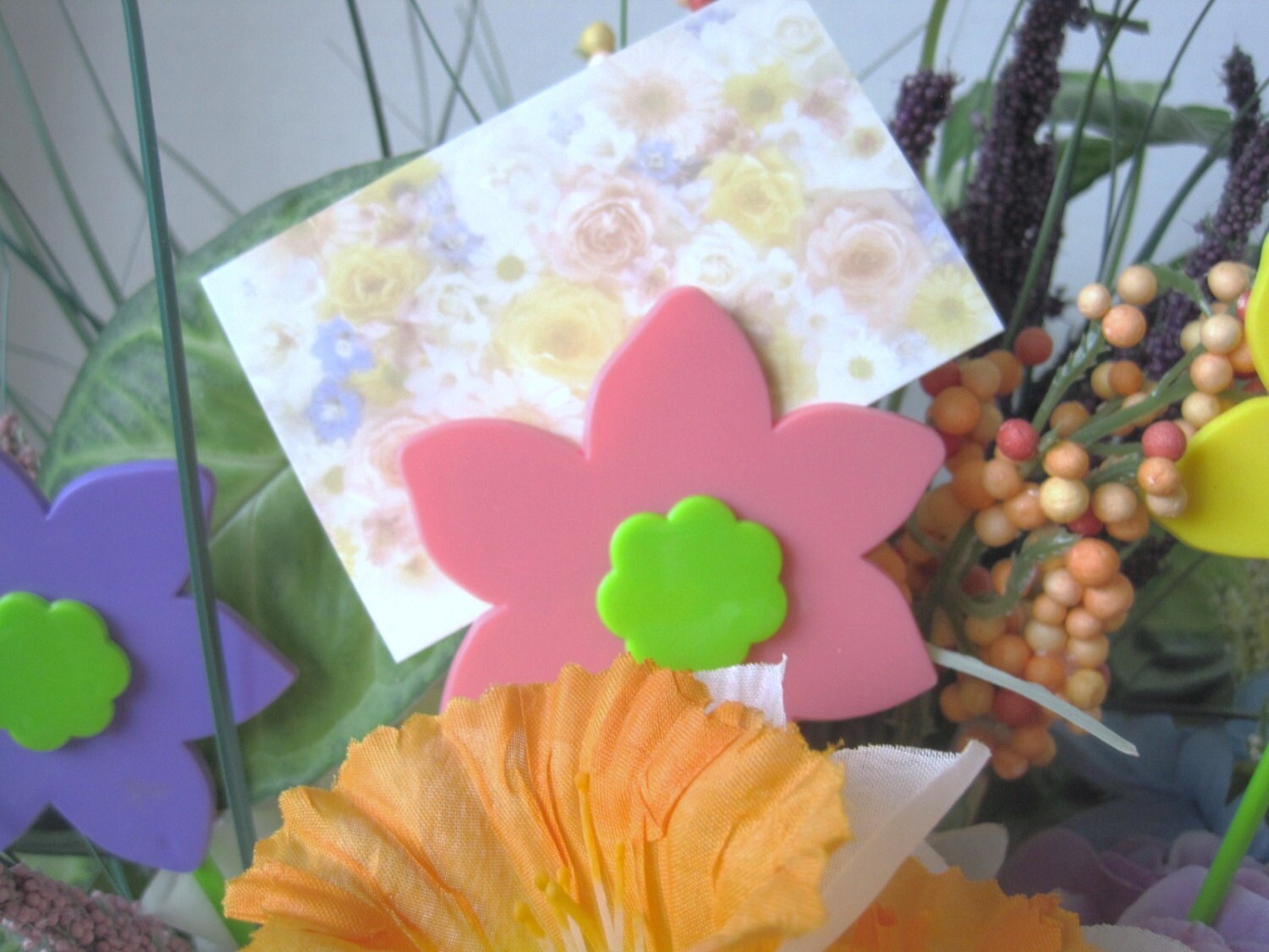 Floral Picks Pk/12 FLOWERS Card Holders Assorted Colors New Etsy UK