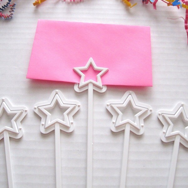 Floral Picks White Stars Pk/12 Card Holders 12" New!