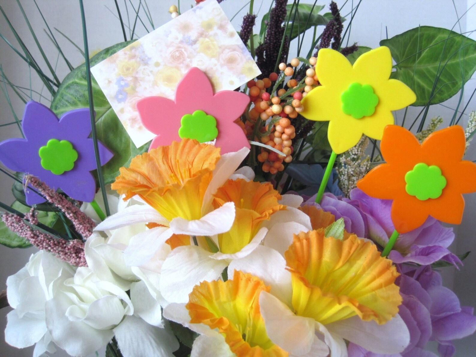 Floral Picks Pk/12 FLOWERS Card Holders Assorted Colors New Etsy UK