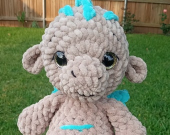Crocheted Dragon Plush: Soft Yarn Stuffed Animal (10 inch)